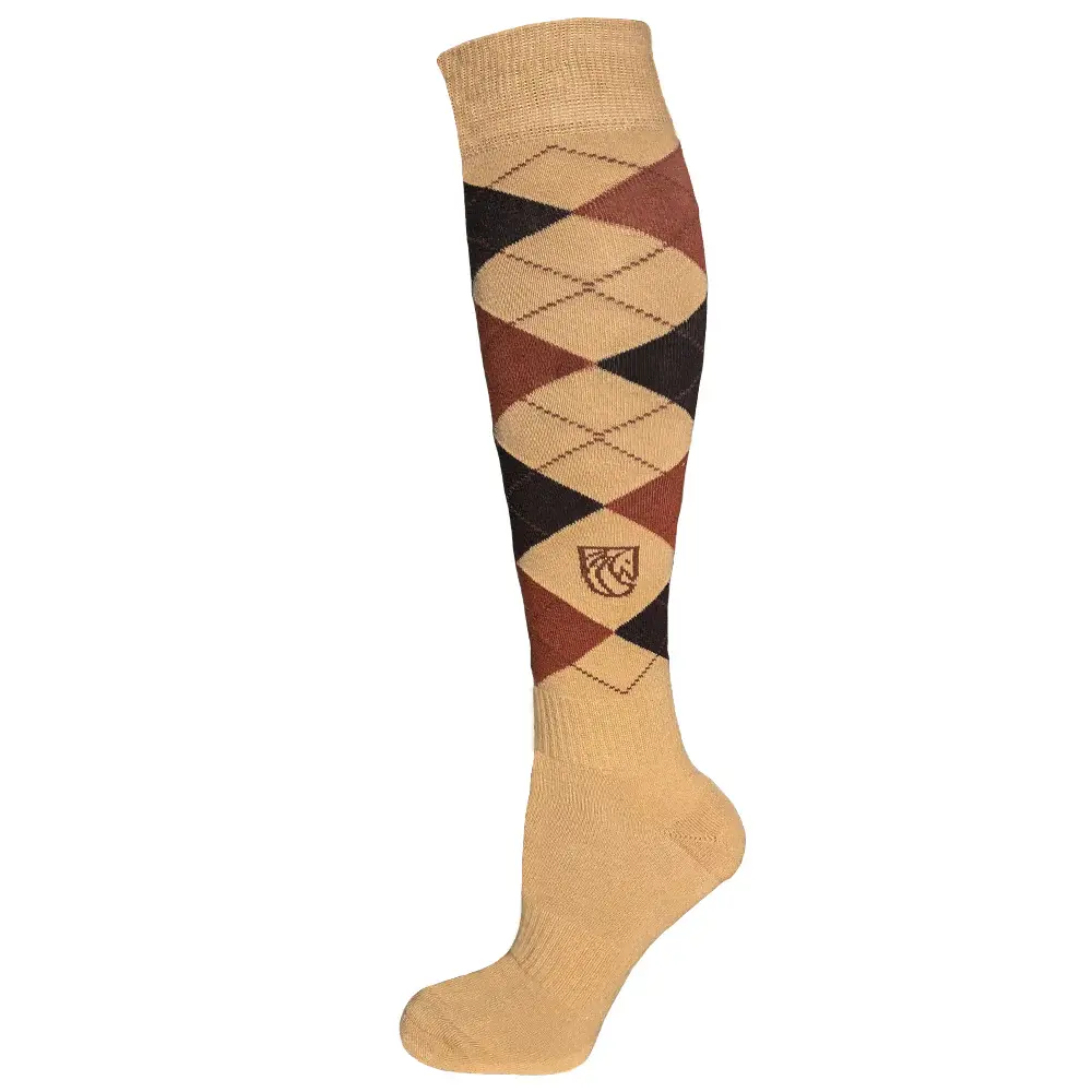 Pramoda Damalı Binici Çorabı (Bej)