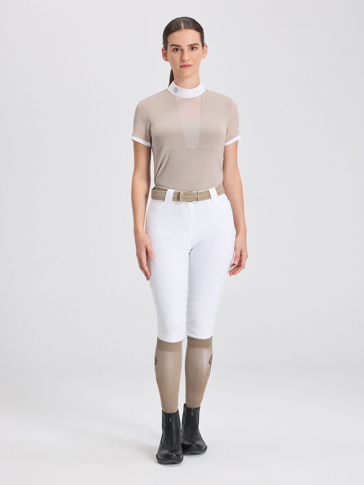 VERONA TAUPE KADIN KISA KOL YARIŞMA POLO