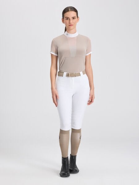 VERONA TAUPE KADIN KISA KOL YARIŞMA POLO