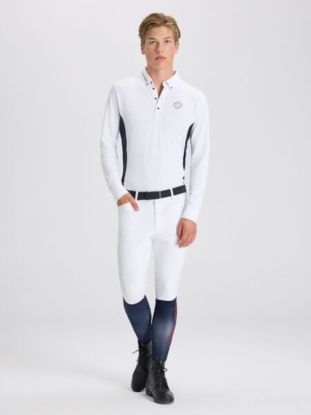 PAOLO WHITE/NAVY ERKEK UZUN KOL YARIŞMA POLO