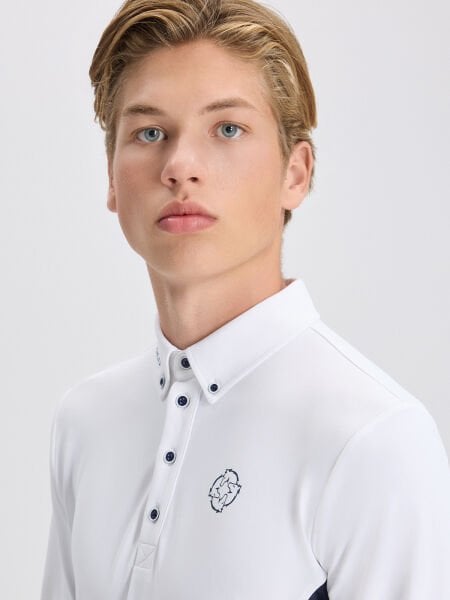 PAOLO WHITE/NAVY ERKEK UZUN KOL YARIŞMA POLO