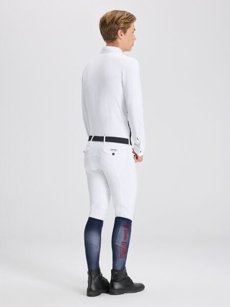 PAOLO WHITE/NAVY ERKEK UZUN KOL YARIŞMA POLO