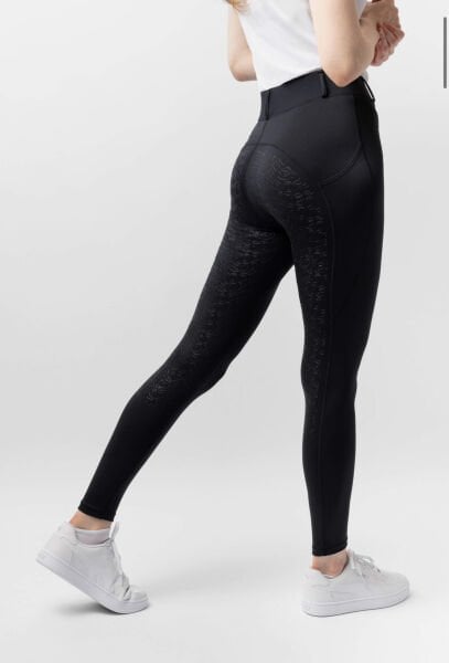 Dea Kadın Tam Silikonlu Siyah Binicilik Tayt