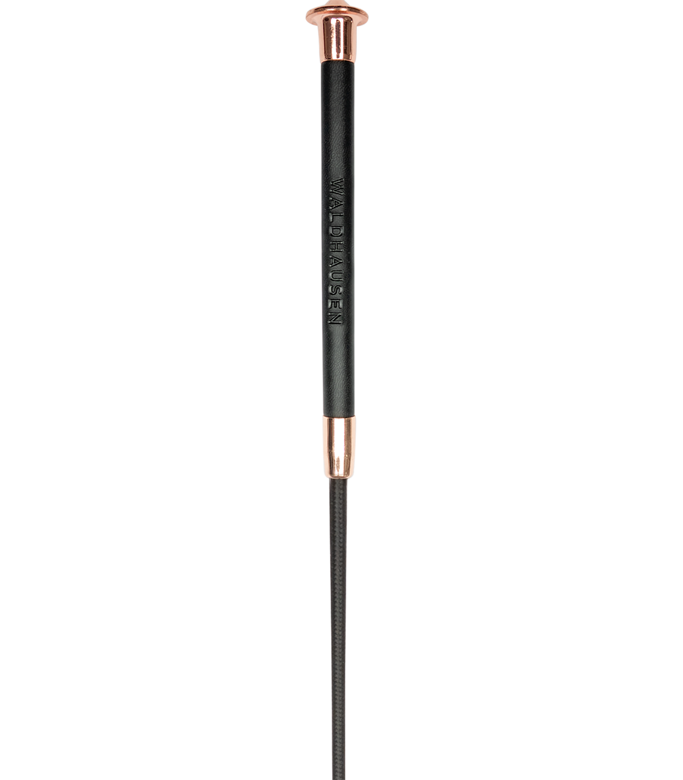 Waldhausen Premium Suni Deri Saplı Kamçı (Black/Rose Gold)