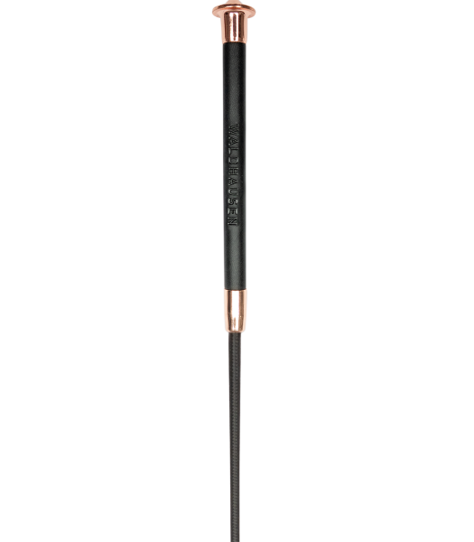 Waldhausen Premium Suni Deri Saplı Kamçı (Black/Rose Gold)